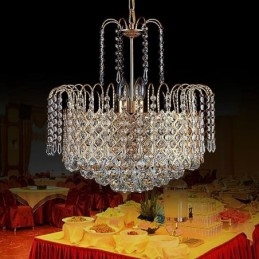 Luksusowy kryształowy żyrandol, nowoczesna elegancka lampa wisząca