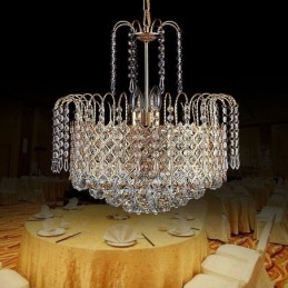 Luksusowy kryształowy żyrandol, nowoczesna elegancka lampa wisząca