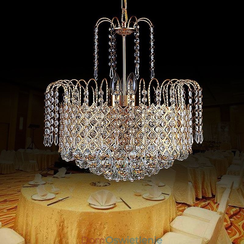 Luksusowy kryształowy żyrandol, nowoczesna elegancka lampa wisząca