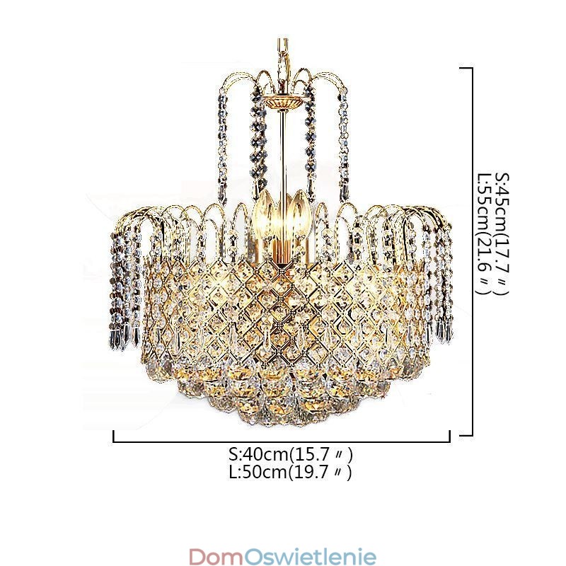 Luksusowy kryształowy żyrandol, nowoczesna elegancka lampa wisząca