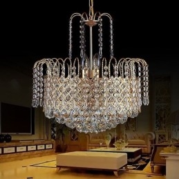 Luksusowy kryształowy żyrandol, nowoczesna elegancka lampa wisząca