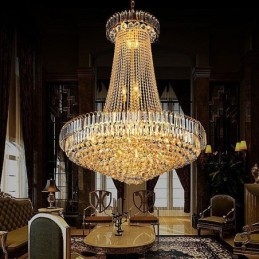 Elegancki kryształowy żyrandol europejski wiszący żyrandol długi wiszący schody duplex