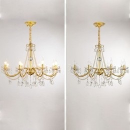 Amerykańska kryształowa lampa wisząca w stylu rustykalnym, kreatywna lampa sufitowa z żelaza