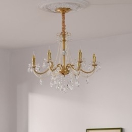 Amerykańska kryształowa lampa wisząca w stylu rustykalnym, kreatywna lampa sufitowa z żelaza