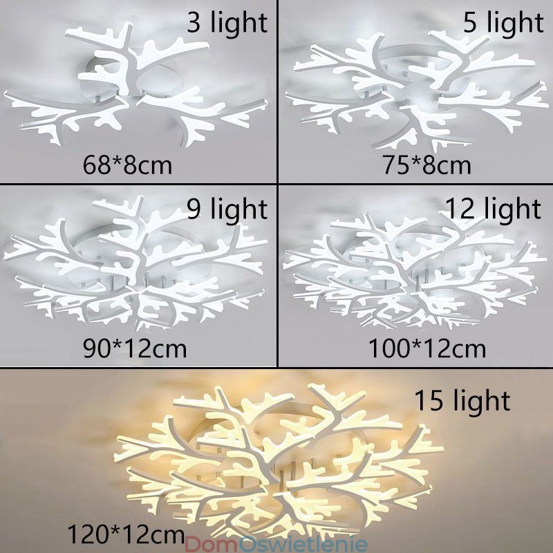 Nowoczesna minimalistyczna lampa sufitowa z poroża