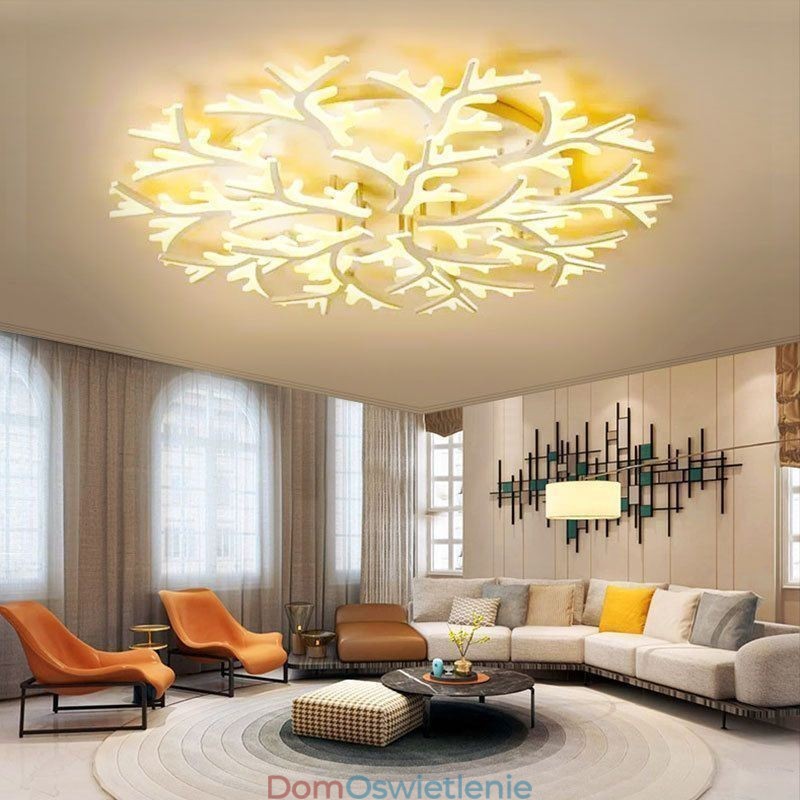 Nowoczesna minimalistyczna lampa sufitowa z poroża