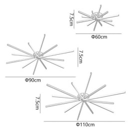 Nowoczesna minimalistyczna lampa sufitowa z fajerwerkami