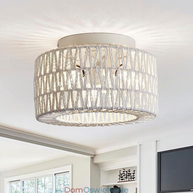 Lampa sufitowa w stylu rustykalnym w kształcie klatki tkanej w stylu amerykańskim