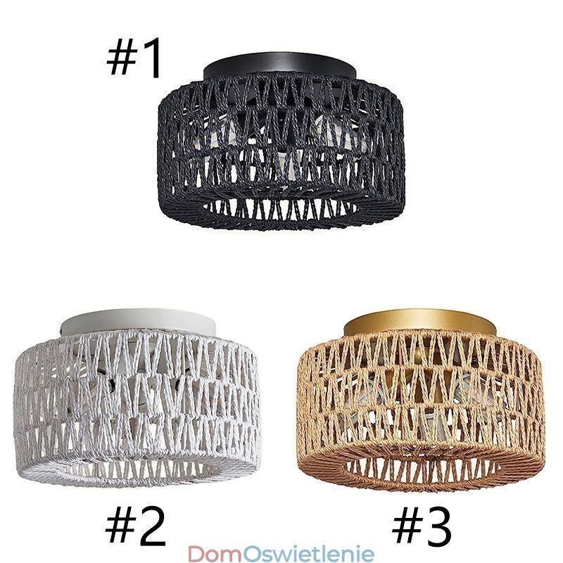 Lampa sufitowa w stylu rustykalnym w kształcie klatki tkanej w stylu amerykańskim