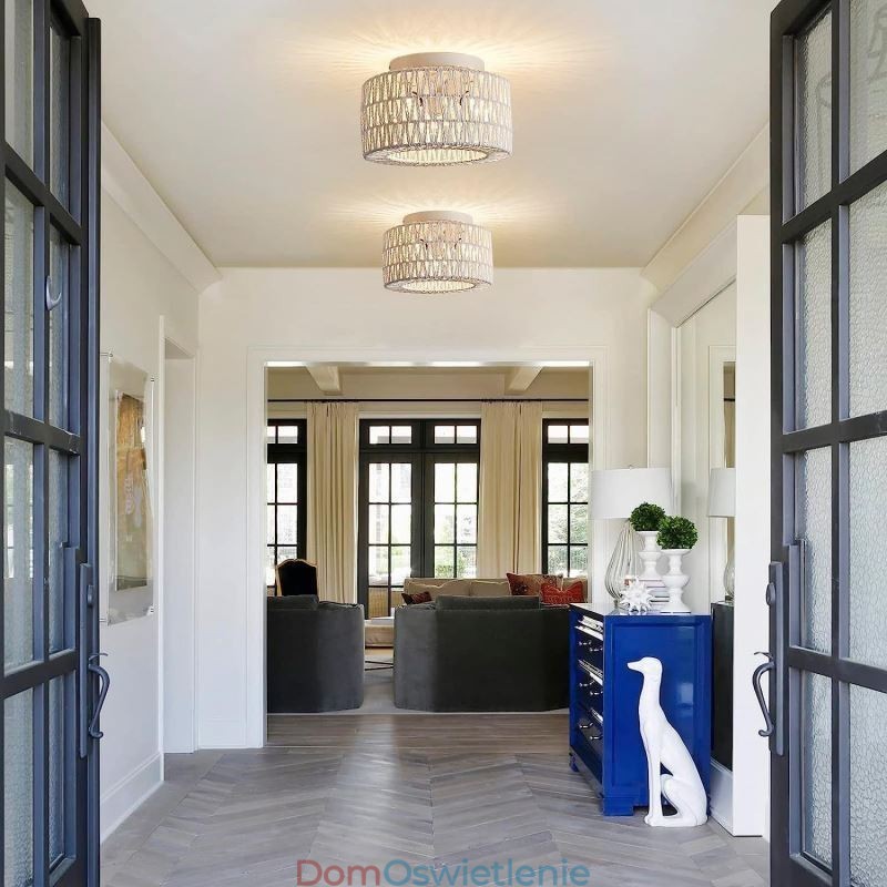 Lampa sufitowa w stylu rustykalnym w kształcie klatki tkanej w stylu amerykańskim