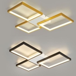 Minimalistyczna lampa sufitowa 3 kwadratowa, do montażu na płasko, z płynną regulacją i pilotem 60 W