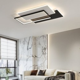 Minimalistyczna kwadratowa lampa sufitowa z akrylu do montażu na płasko