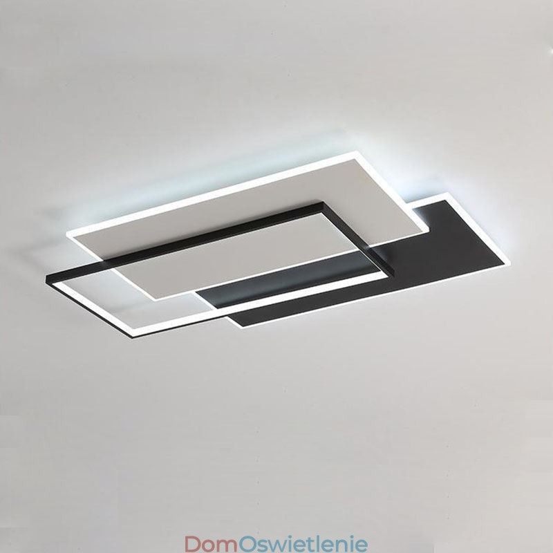 Minimalistyczna kwadratowa lampa sufitowa z akrylu do montażu na płasko