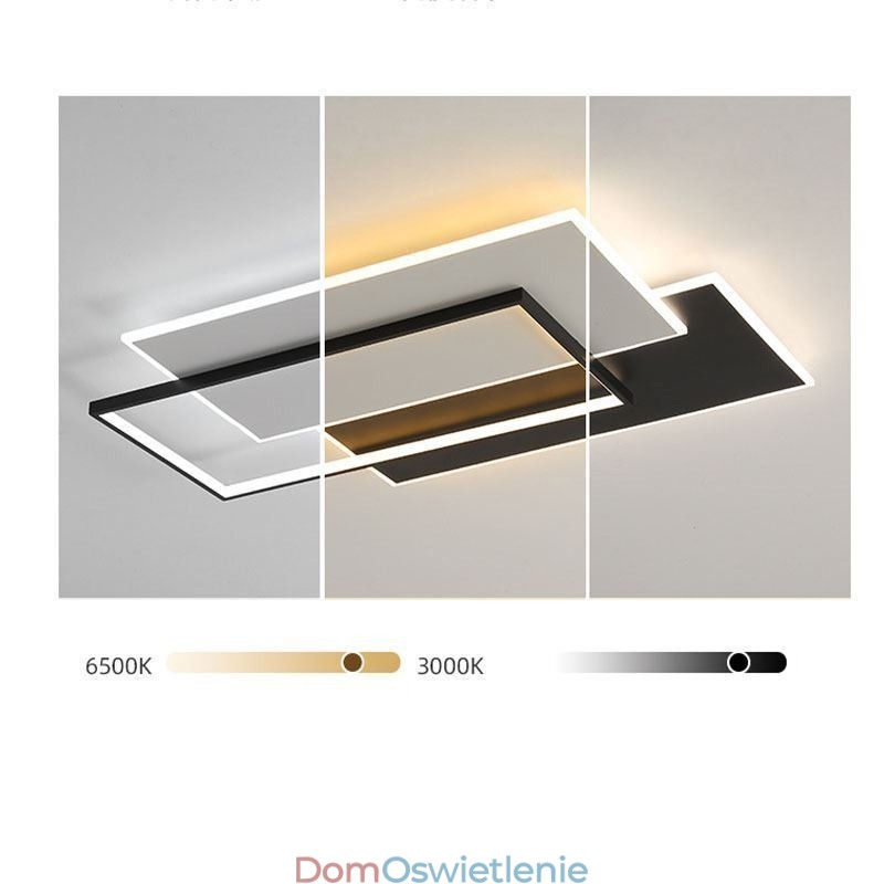 Minimalistyczna kwadratowa lampa sufitowa z akrylu do montażu na płasko