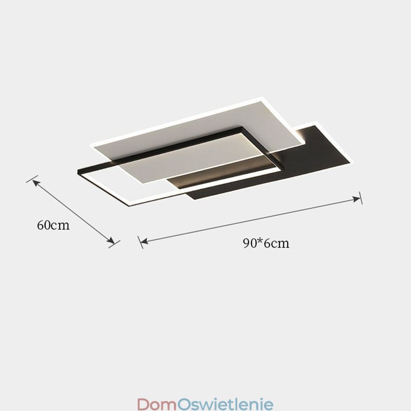 Minimalistyczna kwadratowa lampa sufitowa z akrylu do montażu na płasko