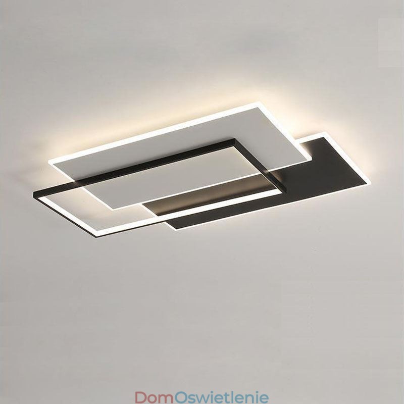 Minimalistyczna kwadratowa lampa sufitowa z akrylu do montażu na płasko