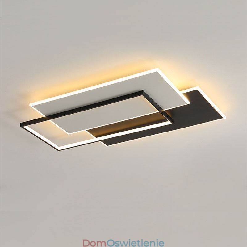 Minimalistyczna kwadratowa lampa sufitowa z akrylu do montażu na płasko
