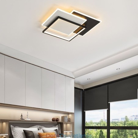 Minimalistyczna lampa sufitowa akrylowa kwadratowa do montażu na płasko 40 50 cm Minimalistyczna lampa sufitowa akrylowa kwadratowa do montażu na płasko 40 50 cm