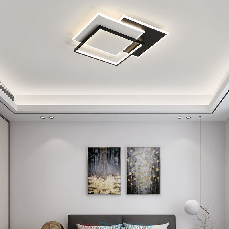Minimalistyczna lampa sufitowa akrylowa kwadratowa do montażu na płasko 40 50 cm