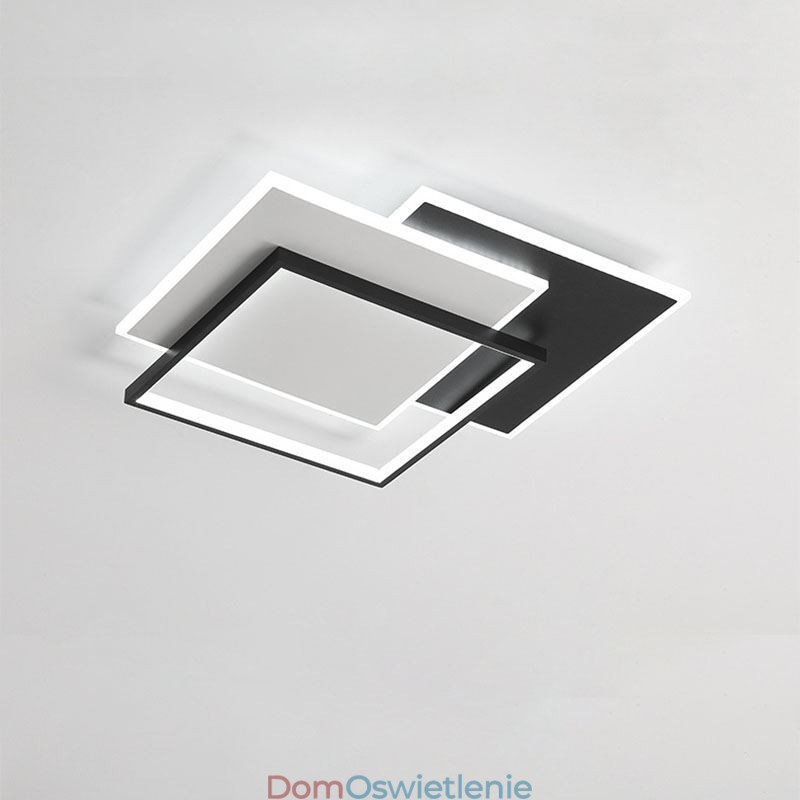 Minimalistyczna lampa sufitowa akrylowa kwadratowa do montażu na płasko 40 50 cm