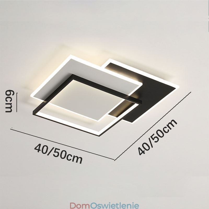 Minimalistyczna lampa sufitowa akrylowa kwadratowa do montażu na płasko 40 50 cm