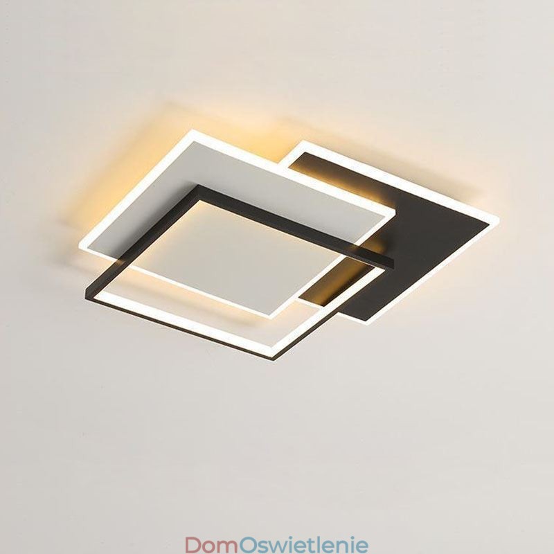 Minimalistyczna lampa sufitowa akrylowa kwadratowa do montażu na płasko 40 50 cm