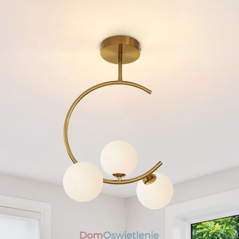 Nowoczesna i prosta lampa sufitowa z trzema głowicami w kolorze mleczno-białym, G9 5W