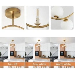 Nowoczesna i prosta lampa sufitowa z trzema głowicami w kolorze mleczno-białym, G9 5W