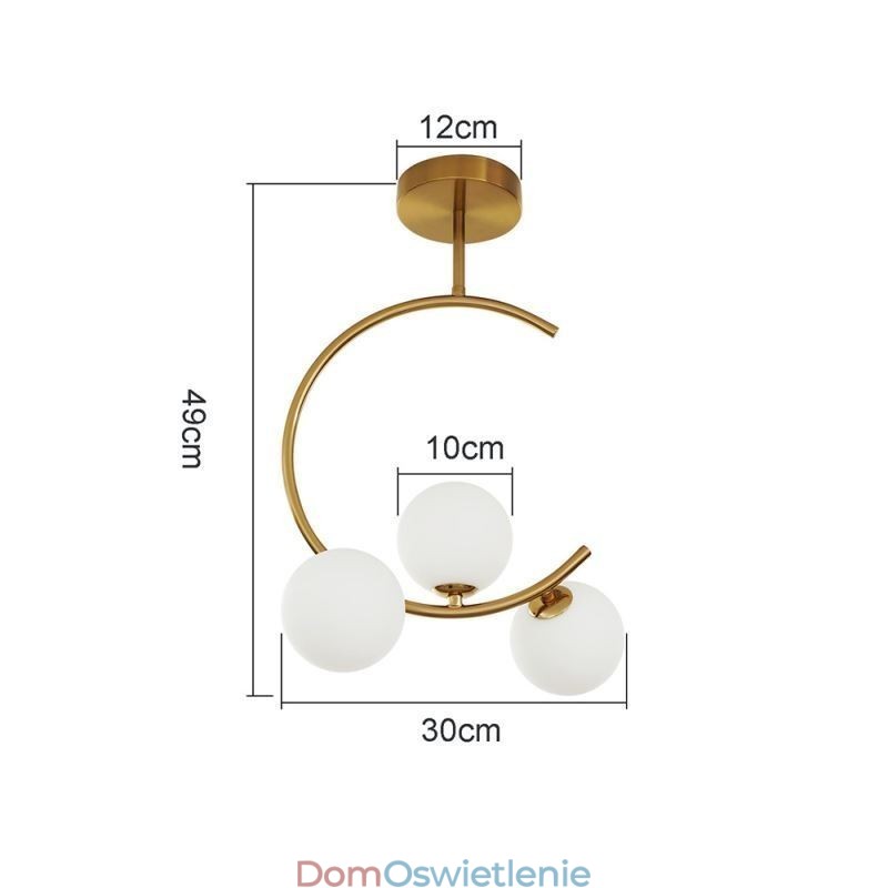 Nowoczesna i prosta lampa sufitowa z trzema głowicami w kolorze mleczno-białym, G9 5W
