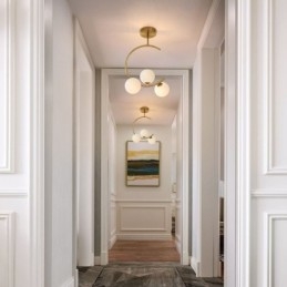 Nowoczesna i prosta lampa sufitowa z trzema głowicami w kolorze mleczno-białym, G9 5W