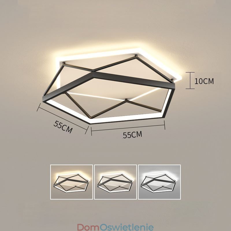 Lampa sufitowa trójwymiarowa, wpuszczana, 55 cm