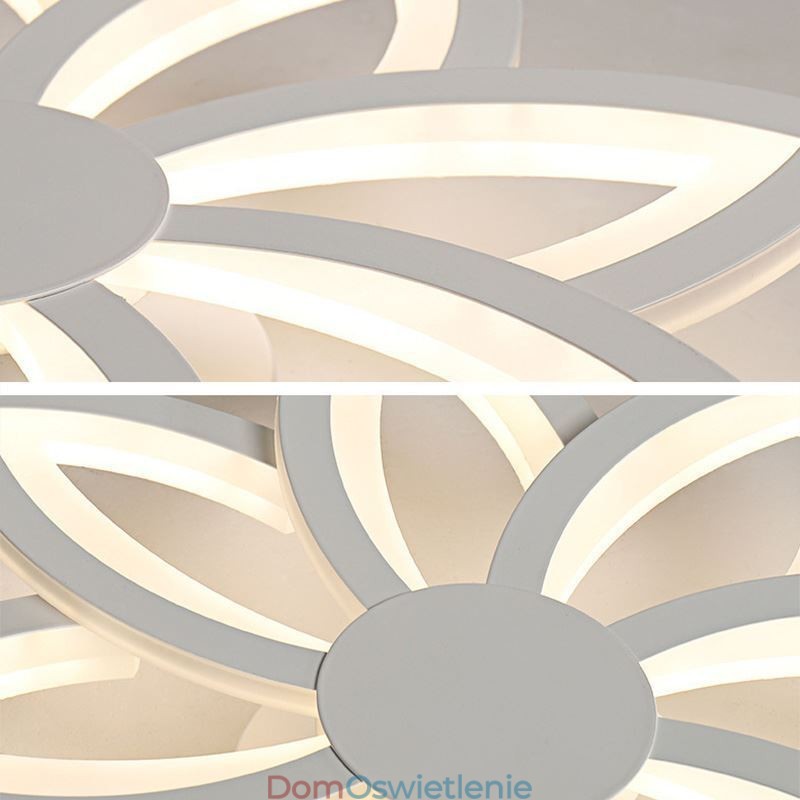 Przyciągająca wzrok akrylowa lampa sufitowa w kształcie kwiatu, 55 cm