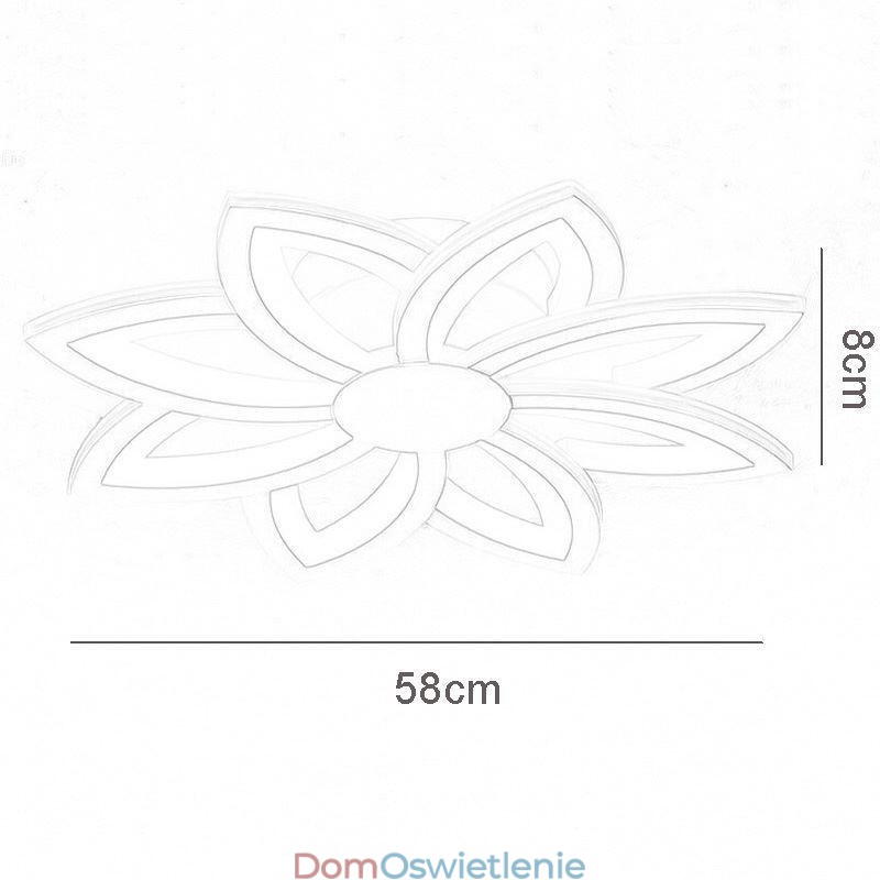 Przyciągająca wzrok akrylowa lampa sufitowa w kształcie kwiatu, 55 cm