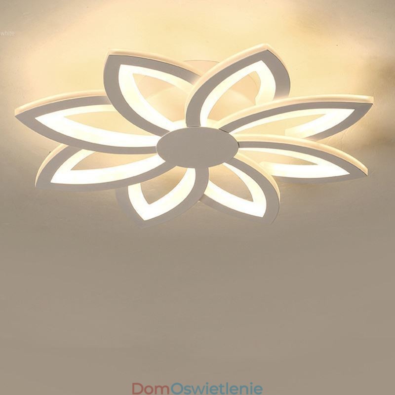 Przyciągająca wzrok akrylowa lampa sufitowa w kształcie kwiatu, 55 cm