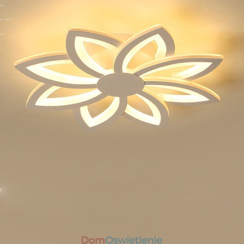 Przyciągająca wzrok akrylowa lampa sufitowa w kształcie kwiatu, 55 cm