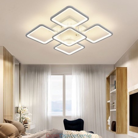 Lampa sufitowa kwadratowa akrylowa wpuszczana w biały sufit 5 świateł 8 świateł Lampa sufitowa kwadratowa akrylowa wpuszczana w biały sufit 5 świateł 8 świateł