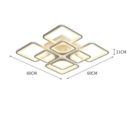 Lampa sufitowa kwadratowa akrylowa wpuszczana w biały sufit 5 świateł 8 świateł