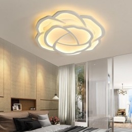 Nowoczesna prosta różana akrylowa lampa sufitowa do montażu na płasko 52 cm
