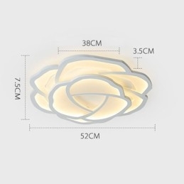 Nowoczesna prosta różana akrylowa lampa sufitowa do montażu na płasko 52 cm
