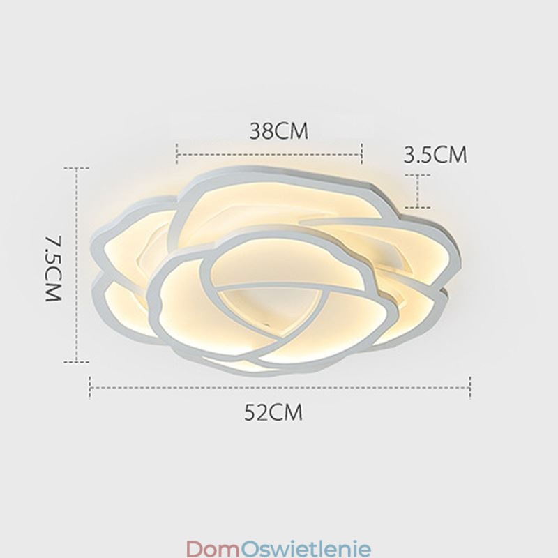 Nowoczesna prosta różana akrylowa lampa sufitowa do montażu na płasko 52 cm