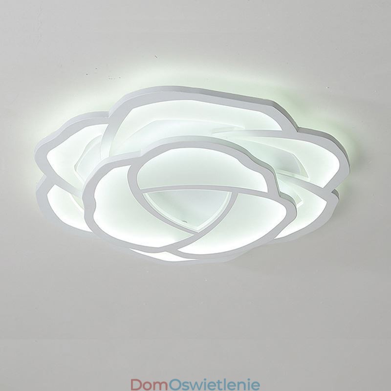 Nowoczesna prosta różana akrylowa lampa sufitowa do montażu na płasko 52 cm