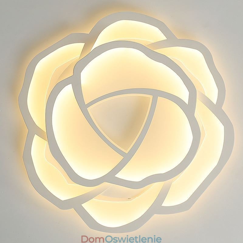 Nowoczesna prosta różana akrylowa lampa sufitowa do montażu na płasko 52 cm