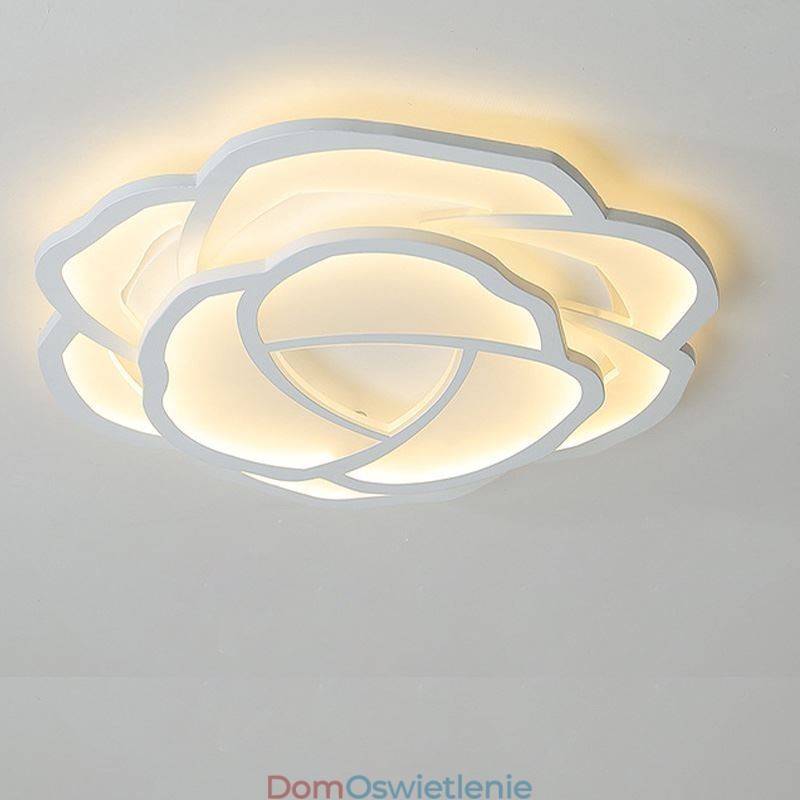 Nowoczesna prosta różana akrylowa lampa sufitowa do montażu na płasko 52 cm