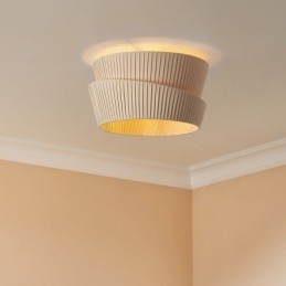 Wabi Sabi Flush Mount French Cream Style Podwójna warstwa tkaniny abażur lampa sufitowa