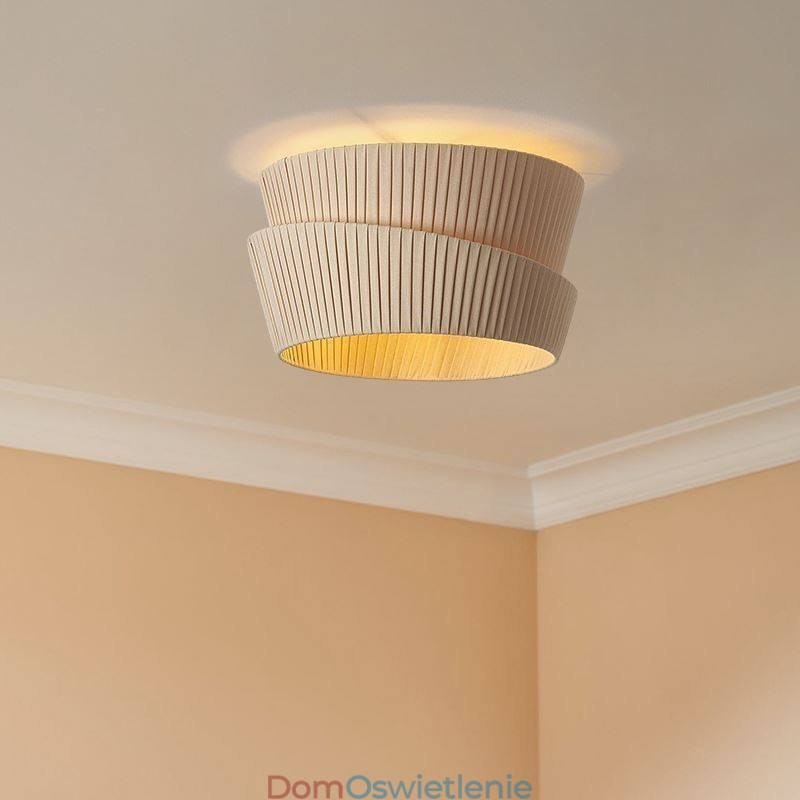 Wabi Sabi Flush Mount French Cream Style Podwójna warstwa tkaniny abażur lampa sufitowa