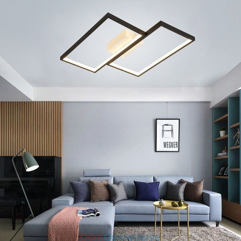 Lampa sufitowa wpuszczana w mozaikę geometryczną w kształcie kwadratu