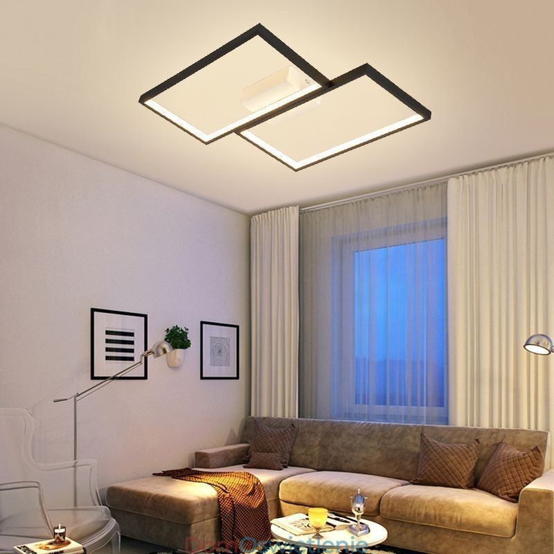 Lampa sufitowa wpuszczana w mozaikę geometryczną w kształcie kwadratu