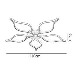 Minimalistyczna lampa sufitowa z pięcioma liśćmi kwiatów
