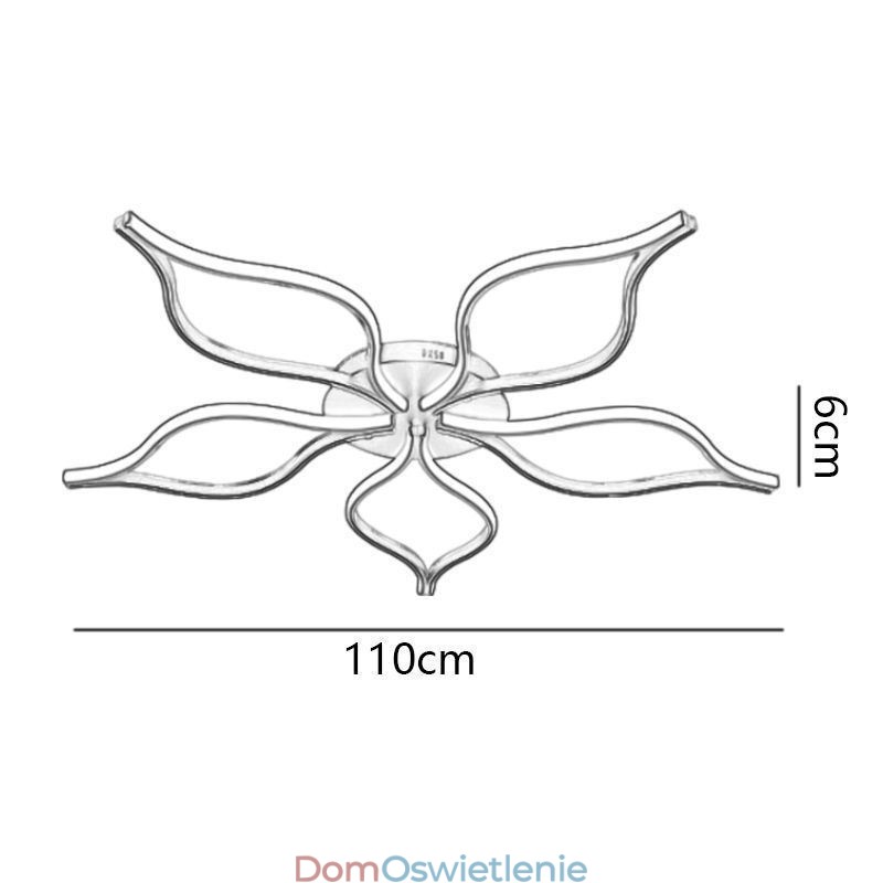 Minimalistyczna lampa sufitowa z pięcioma liśćmi kwiatów