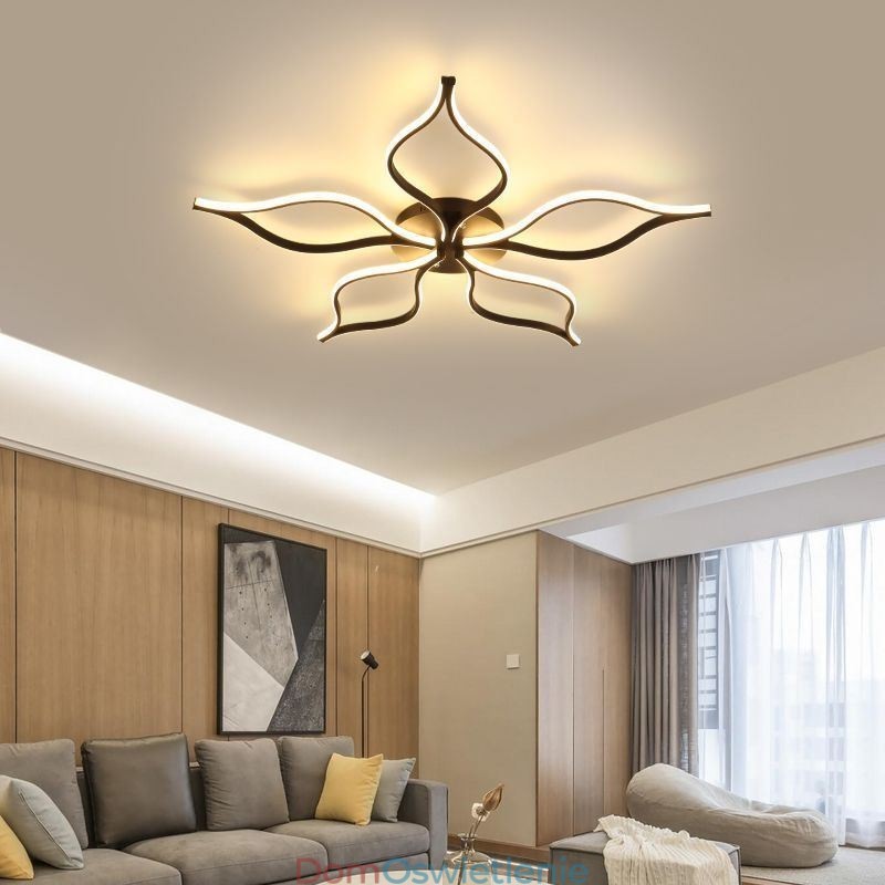 Minimalistyczna lampa sufitowa z pięcioma liśćmi kwiatów